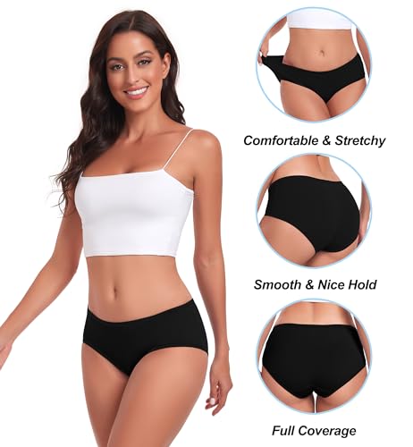Image of Cotton Hipster Panties for Women Mid Rise Underwear Full Coverage Soft Ladies Underwear Pack