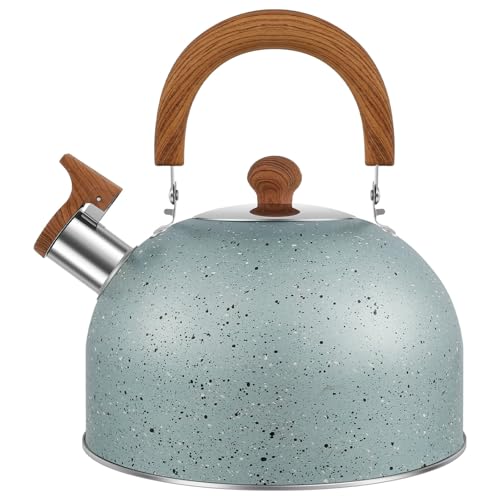 ?Whistling Tea Kettle for Stovetop, 2.6 Quart Stainless Steel Teapot with Stay Cool Handle, Fast Boiling Tea Pot Large Capacity Teapot Stovetop Water Boiler Tea Kettle for Home Kitchen(Blue)