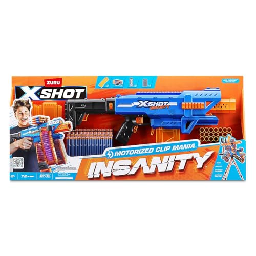 X Shot Insanity Motorized Clip Mania – avec chargeur de fléchettes support de fléchettes et 72 fléchettes - vue 3