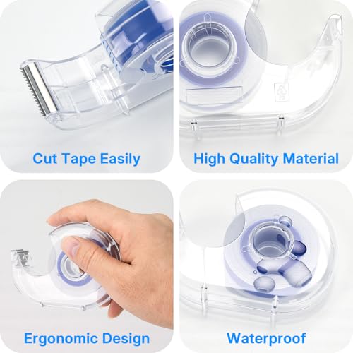 Image of OWLKELA 40 Pcs Clear Tapes, 0.7 inch x 28 yds per roll | Refillable Dispensers,Transparent Tape Refills, 1 inch Blue Core, Ideal for Home, School & Office