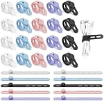 30Pcs Silicone Cable Straps Wire Organizer Adjustable 5Inch Reusable Cable Ties Cord Organizer for Charging Cords Earphone Computer Wire for Home, Office, Kitchen, School (30, Colorful)