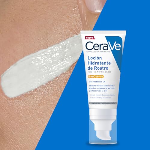 Miniatura 4 de CeraVe, Loción Hidratante de Rostro SPF 50, Para Piel Normal a Seca, Hidratación y Alta Protección Contra los Rayos UVB/UVA, Enriquecida con Ceramidas, 52ml