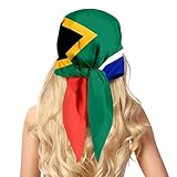 pmbvcgsy Fashion Head Scarf for Women South Africa Flag Pattern Silk Scarf Large Square Sleeping Wrap Satin Neck Bandana for Gift 27.5 x 27.5 inches