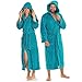 Produktbild aqua-textil XS-XXXL Bademantel Kapuze Uni lang aufgesetzte Taschen Damen Herren Unisex Mikrofaser Kuschelfleece Morgenmantel, Sauna, Spa, Pool, Bad, flauschig und komfortabel - OEKO-TEX Malibu