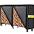 AMAGABELI GARDEN & HOME 6ft Firewood Rack With Cover Combo Set Waterproof Outdoor Log Holder Fireplace Heavy Duty Stacker Pit for Patio Logs Storage Steel Tubular Wood Pile Tool Accessories Black