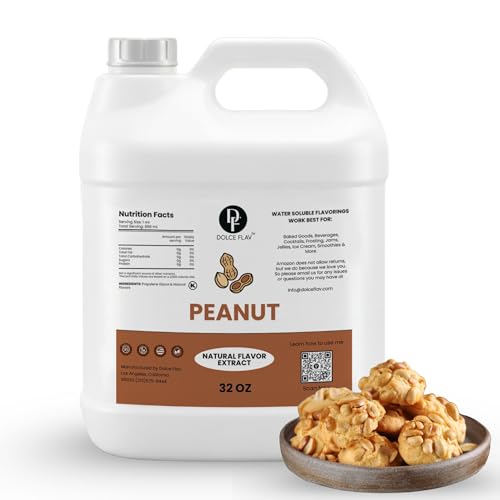 Image of Dolce Flav Natural Peanut Butter Flavoring Concentrate | Water Soluble | 32 Fl Oz