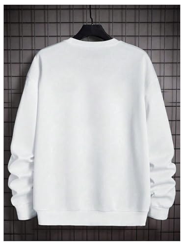 GORGLITTER Men's Crew Neck Sweatshirt Letter Print Long Sleeve Drop Shoulder Streetwear Sweatshirt Top2