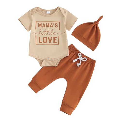 Image of FIOMVA Newborn Baby Clothes Boy Funny Letter Short Sleeve Onesie Romper+Long Pants Set Infant Summer Outfits