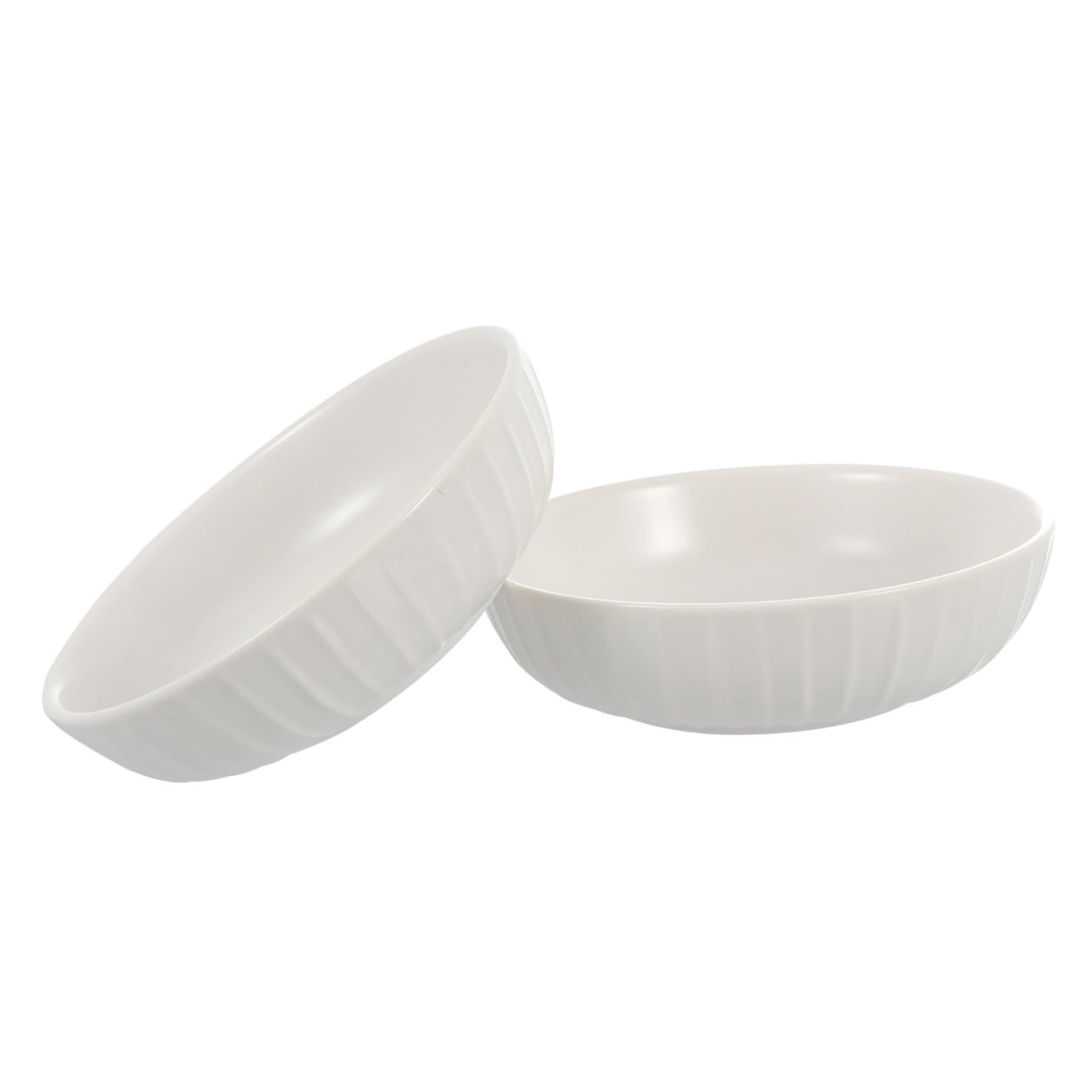 Cabilock Elegant Ceramic Dishes 2pc Sauce Dipping Plates Stripe Motif for Side Dishes Snacks