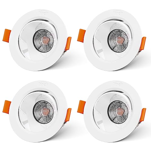 Liper 4.9W Set da 4 Faretti LED da Incasso per cartongesso Faretto LED Interno luce Faretto da Incasso a Soffitto 4000K 430LM Luci led da Mensole Plafoniera Incasso