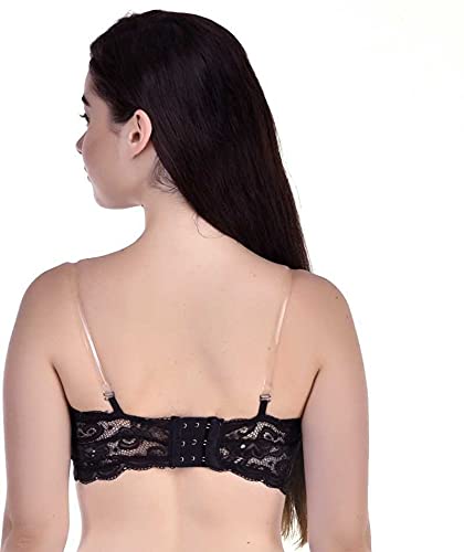 Image of Women's Lace Padded Wire Free Bralette Bra
