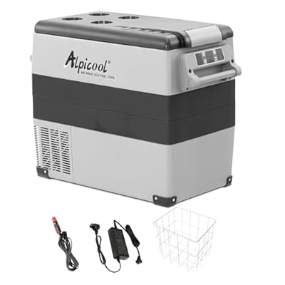 Alpicool CF55 Portable Freezer,12 Volt Refrigerator, 52 Quart (49.4 Liter) Fast Cooling 12V Car Fridge Freezer -4?~68?, Car Cooler, 12/24V DC and 100-240V AC for Outdoor, Camping, RV, Truck
