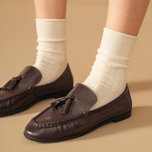 Image of BEAU TODAY Suede Tassel Loafers for Women, Slip On Flats Shoes Women Comfortable, Lightweight Ladies Loafers Shoes Dress Casual Business Driving Moccasins for Work