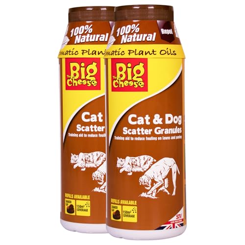 The Big Cheese Cat & Dog Repellent Granules – Natural & Pet Safe Deterrent for Gardens, Patios, Lawns, and Driveways – Wildlife Friendly, Children Safe - 450g Multi Packs x2