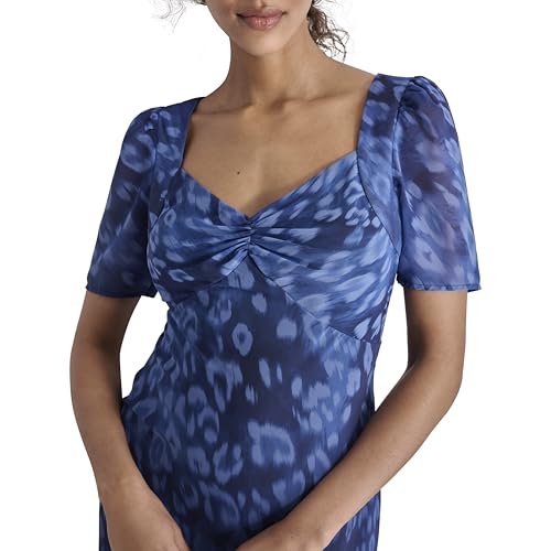 Robe midi DKNY col coeur fendue : la solution silhouette parfaite