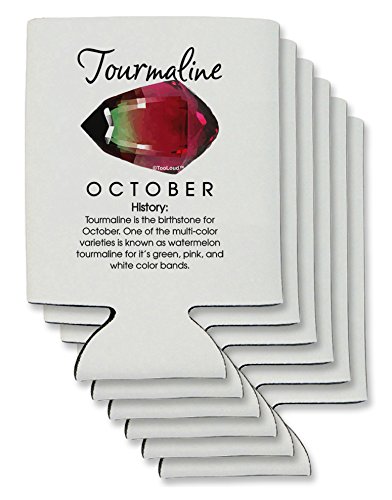TooLoud Birthstone Tourmaline Can/Bottle Insulator Coolers - 6 Pieces