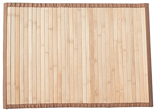 Queensell Bamboo Bathroom Accessories Area Rug & Mat Light Brown, 17' x 24' Runner