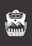 Notizbuch A4 liniert mit Softcover Design: Berge und Bäume auf Rucksack Backpack Wandern: 120 linierte DIN A4 Seiten