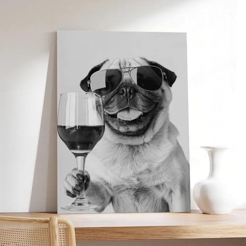 Poster sur toile carlin vin œuvre murale salon chic 40x60cm