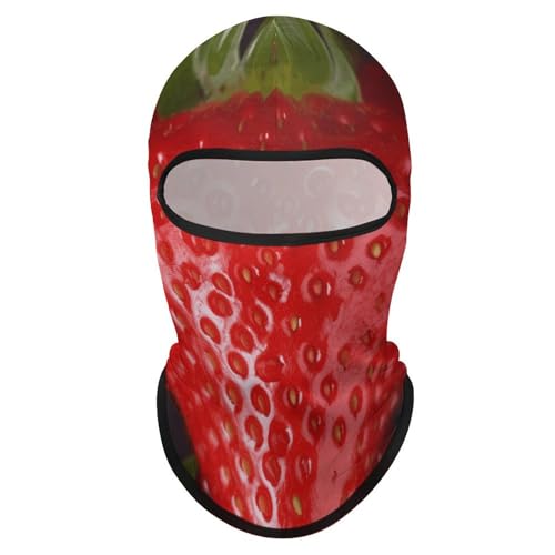 Balaclava para hombre máscara de esquí roja fresa máscara de invierno para ciclismo miniatura 1