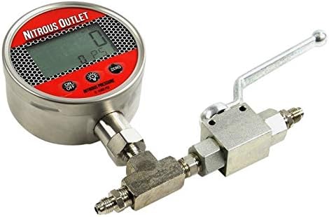 Nitrous Outlet Digital Inline Nitrous Pressure Gauge - 4AN Shut Off Valve