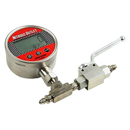 Nitrous Outlet Digital Inline Nitrous Pressure Gauge - 6AN Shut Off Valve