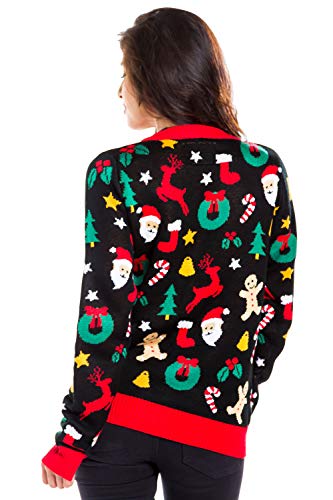 Image of Tipsy Elves Classic Cute Cardigan Ugly Christmas Sweaters for Women with Fun Patterns and Animals
