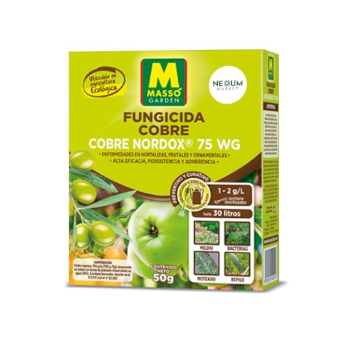 Fungicida Cobre ECOLÓGICO 50 g | Máxima Protección contra Mildiu, Oídio y Enfermedades Fúngicas | 75% Óxido Cuproso | Uso Preventivo y Curativo | Para Huerto, Frutales y Ornamentales | Nexum Market