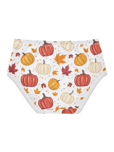 ZZKKO Maple Leaves and Pumpkins Girls Underwear Toddler Panties for Girls Comfort Brief Size 2T2