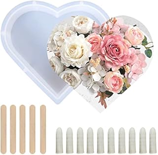 GZGXKJ Resin Silicone Moulds Heart Shape Large Geometry Shaped Deep Epoxy Resin Molds with Finger Cot and Stick for Flowers Preservation Desktop Decorations DIY Bookends Home Decoration