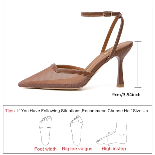Image of Susanny Heels for Women Stiletto Closed Pointed Toe Backless Dress Shoes High Heels Sexy Kitten Pumps Wedding Guest Party Dance Prom Dressy Comfort Shoes
