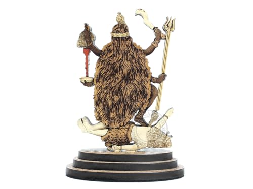 Estatua de Madera Maa Kaali tallada 4 pulgadas miniatura 4