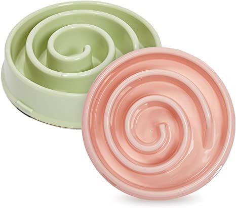 Pets Empire Pet Dog Anti Choke Feed Feeder Bowl Puppy Slow Down Eating Food Water Dish 1 Piece (Color May Vary)