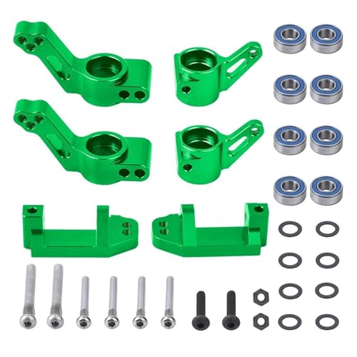 RC�X�e�A�����O�i�b�N�� For Traxxas 2WD For Slash For Stampede For Rustler 1/10 �A���~�t�����g�X�e�A�����O�L���X�^�[�u���b�N�ƃ��A�X�^�u�A�N�X���L�����A�L�b�g RC �J�[�p�[�c(Green)