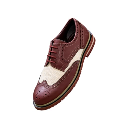 Image of Neeman's Jute Dress Oxfords for Men | Eco-Friendly Brogue Detailing with Cushioned Sole & Modern Heel | Classic Formal Shoes