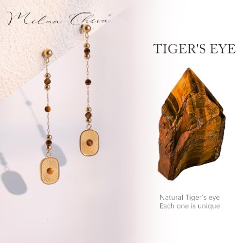 Milan Chiva 14K 18K Gold Plated Dangle Hoop Huggie Abalone Shell Earrings Lightweight Statement Teardrop Dainty Leverback Earrings for Women Trendy2