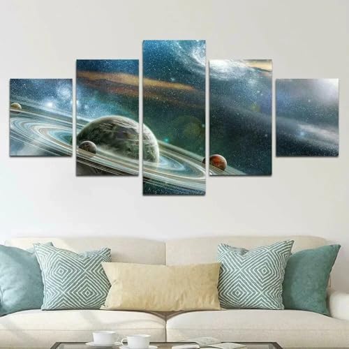 Grand tableau decoration murale salon univers cosmique pour habiller un grand mur