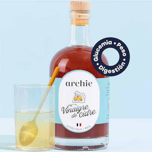Archie, vinagre de sidra de manzana orgánico. Mejora la digestión, Regula la glucemia, Favorece la pérdida de peso. Tratamiento de 1 mes. Para beber.