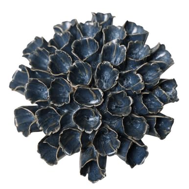 Blue Ceramic Flower Polyp 6 by Chive Ceramics Studio