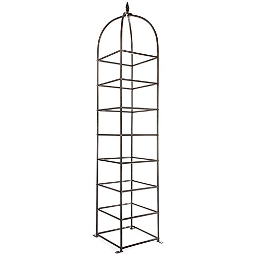 H-Potter-Trellis-Large-Obelisk-for-Climbing-Garden-Plants-Weather-Resistant-Iron-and-Metal-Vertical-Yard-Art H Potter Trellis Large Obelisk for Climbing Garden Plants Weather Resistant Iron and Metal Vertical Yard Art