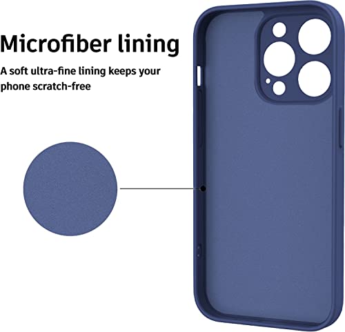 Image of Elzzi Microfiber Square Candy Case Compatible for iPhone 14 PRO MAX, Shockproof Slim Back Cover Gel Rubber Liquid Silicone Case - Blue