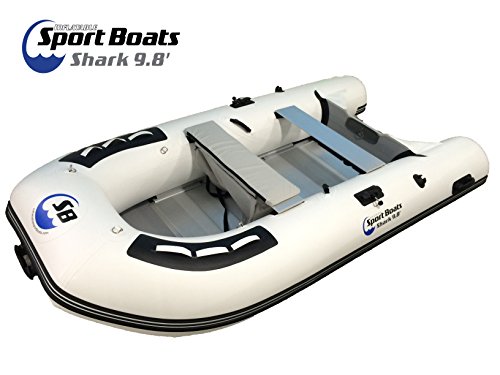Inflatable Sport Boats Shark 9.8' - Model Sb-300 - 2022 Model - Aluminum Floor Premium Heat Welded Dinghy With Seat Bag #TOP6