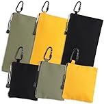 Tool Pouch,Canvas Zipper Small Tool Bags Heavy Duty Sturdy Utility Organisers Bags with Tough Metal Carabiner(3PCS18 x 30cm,3PC13 x 16cm)
