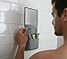 Tooletries - The Oliver Shower Mirror - Shower Anti Fog Shaving Mirror, 100% Silicone Grooming & Toiletries Mirror, Shatterproof - Grips to Shiny Surfaces - No Suction Cups - No Adhesives - Grey