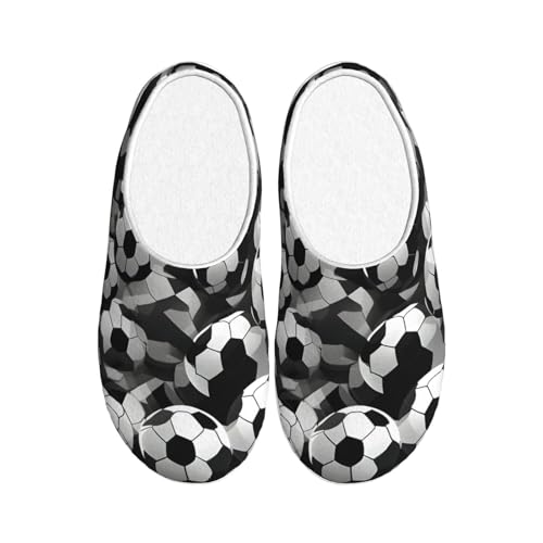 Pantoufles en peluche football EdWal pour rester au chaud tout l'hiver à la maison