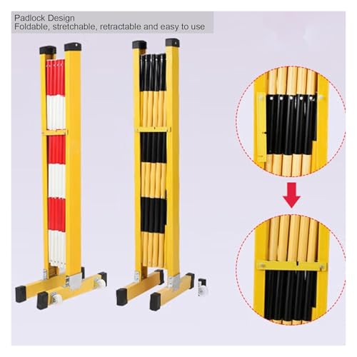 Barrière de circulation rétractable h1,2m avec roulettes pour balisage mobile