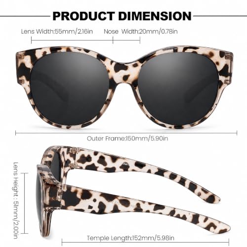 Image of Trysee Polarized Fit Over Sunglasses for Women, Trendy Oversized Wear Over Glasses Shades UV400 Protection TS5779
