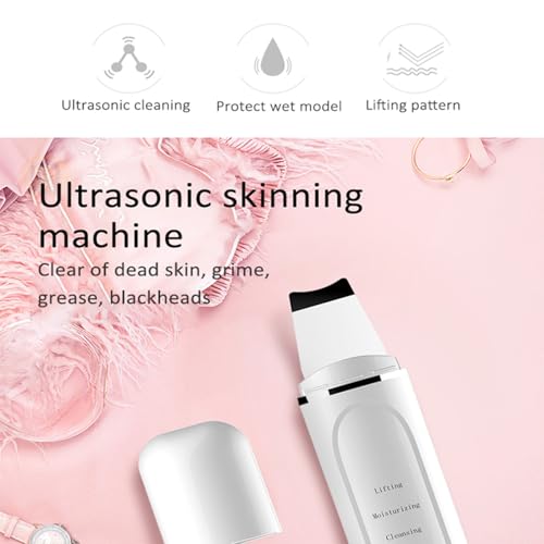 Image of Ultrasonic Facial Skin Scrubber for Wet Skin, Blemish & Blackheads Remover and Facial Pores Cleaner 3 in 1, Stainless Steel Spatula Safe for skin