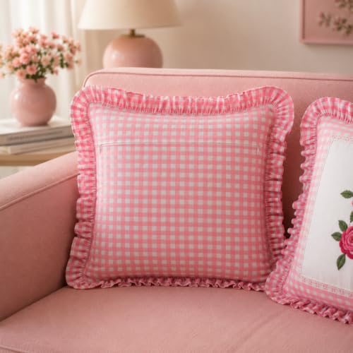 Image of Embroidered & Fringed Cushion Cover | Decorative Throw Pillow Cover for Sofa Couch Bedroom | Floral Embroidery with Hidden Zipper Closure | Elegant Home Decor Accent