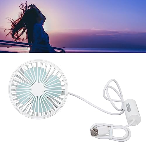 Image of Car Fan, Air Vent Clip Fan 3 Speed Strong Wind Plug and Play for Cars Tables Home Office for Driver Students (White)